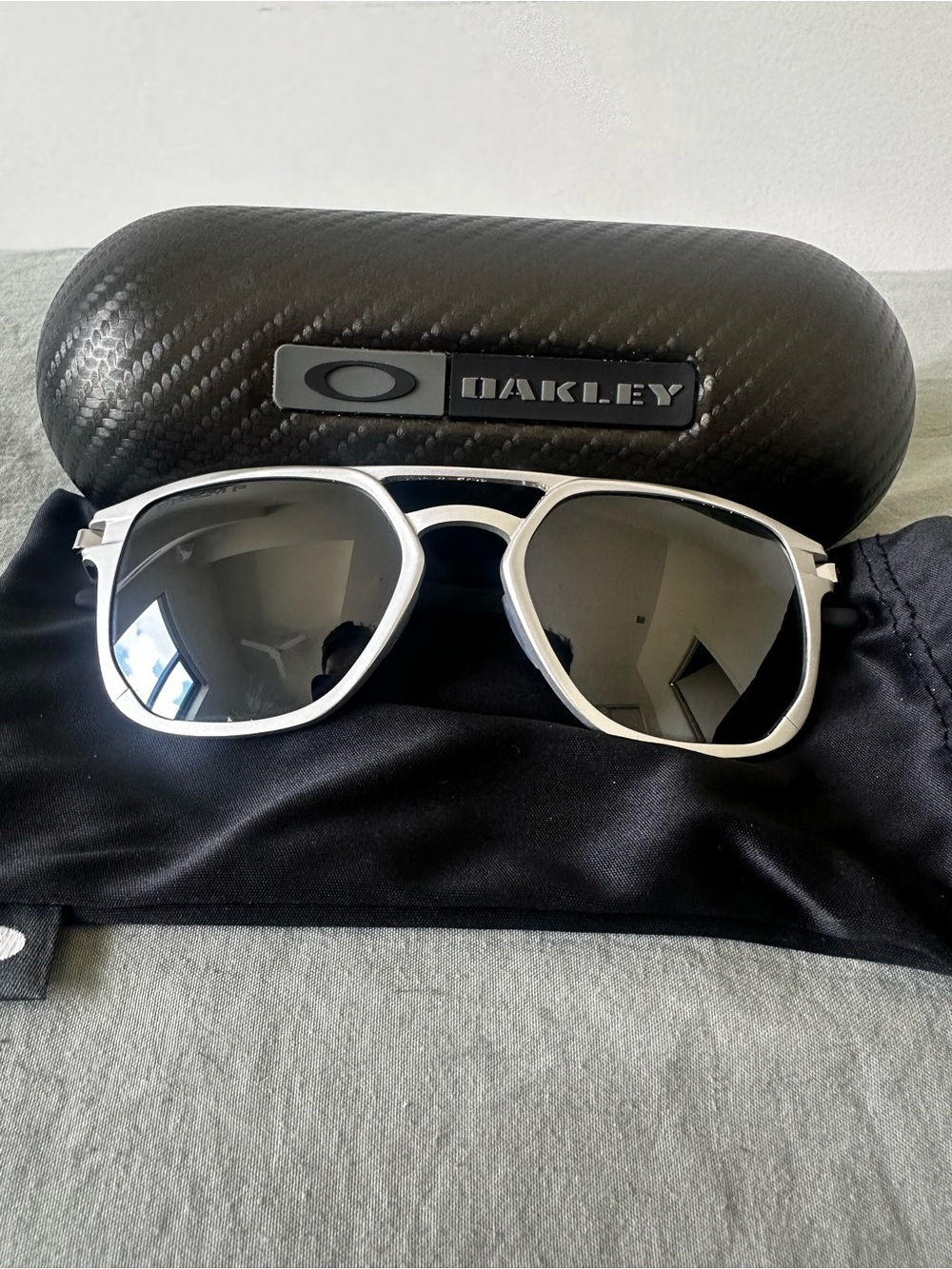 Oakley Black Sunglass Temples with White Size Markings